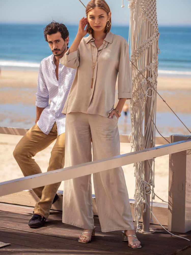 Blusa Linho e Calças de linho