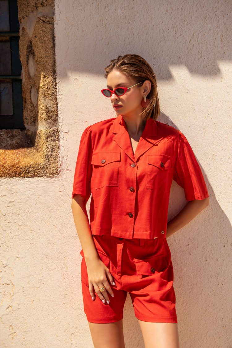 Calção em Linho, Blusa em Linho