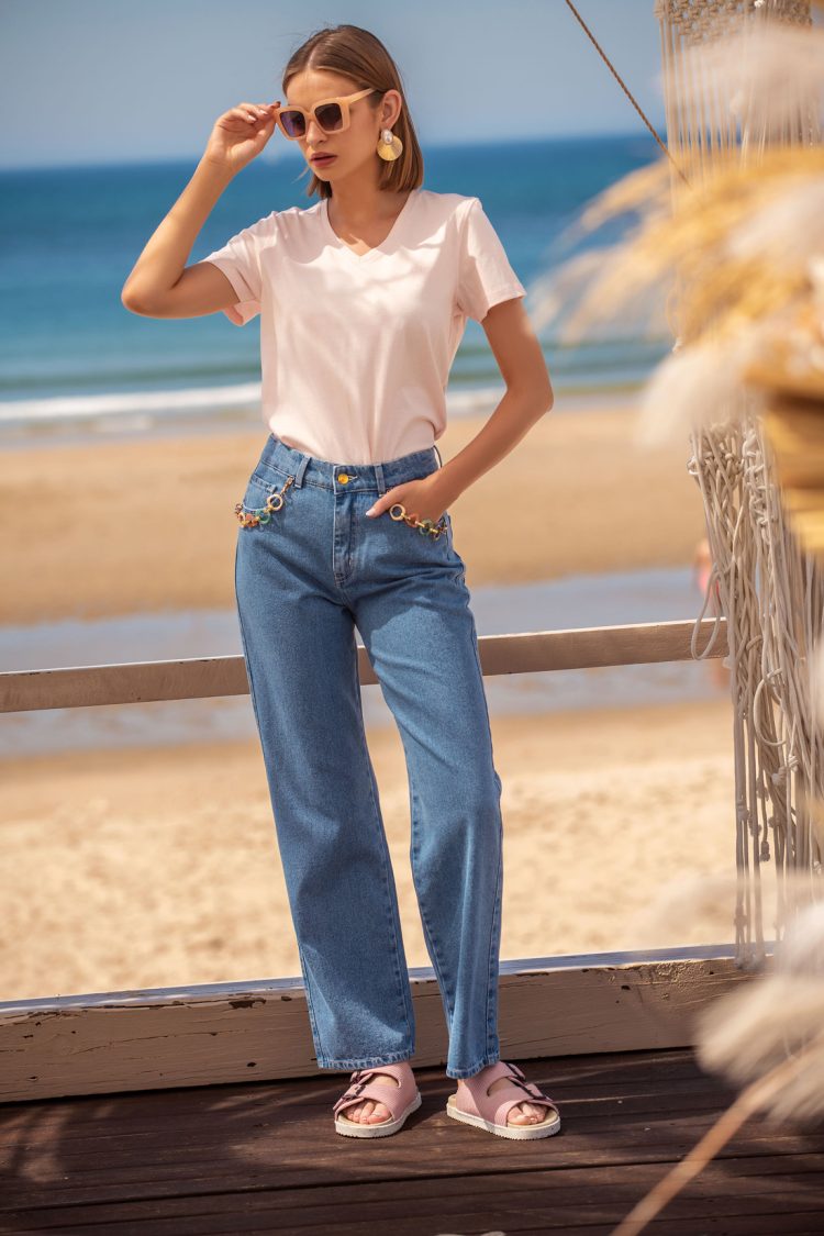 Calças de Ganga e T-shirt